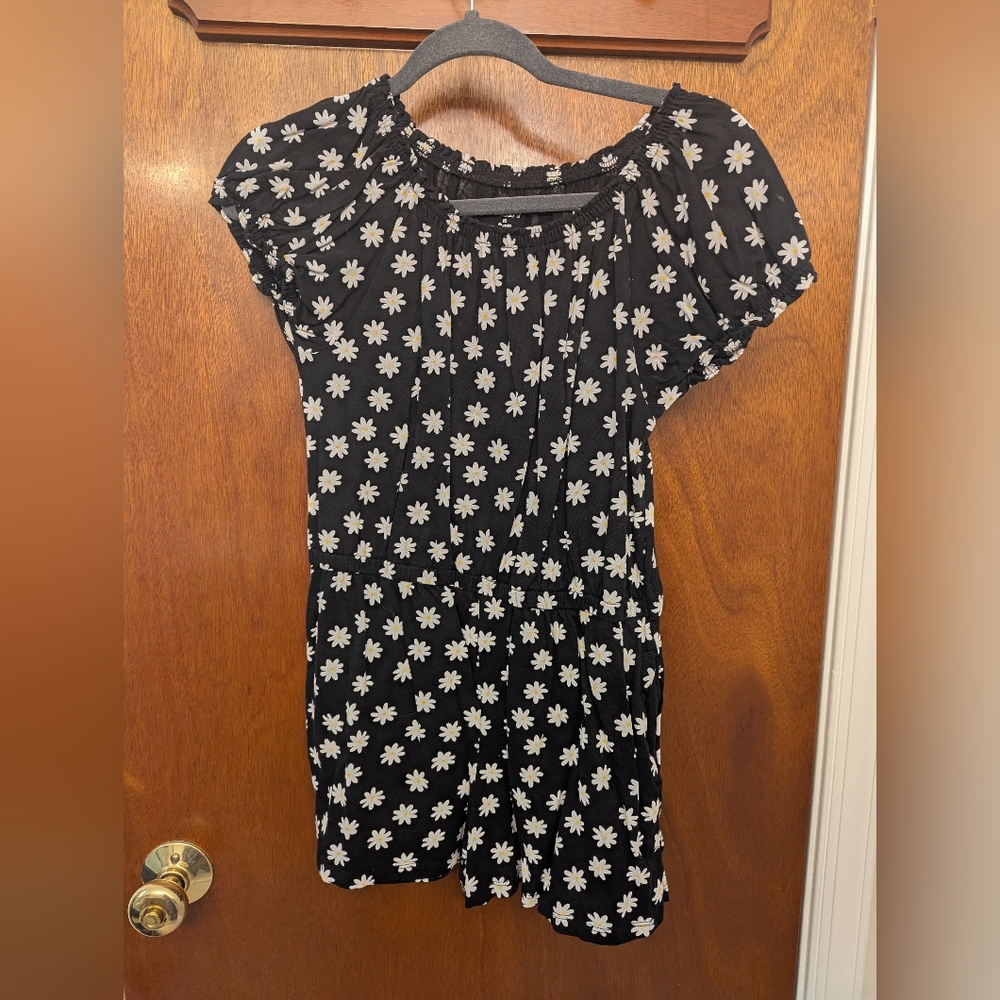 Black Floral Romper For tween